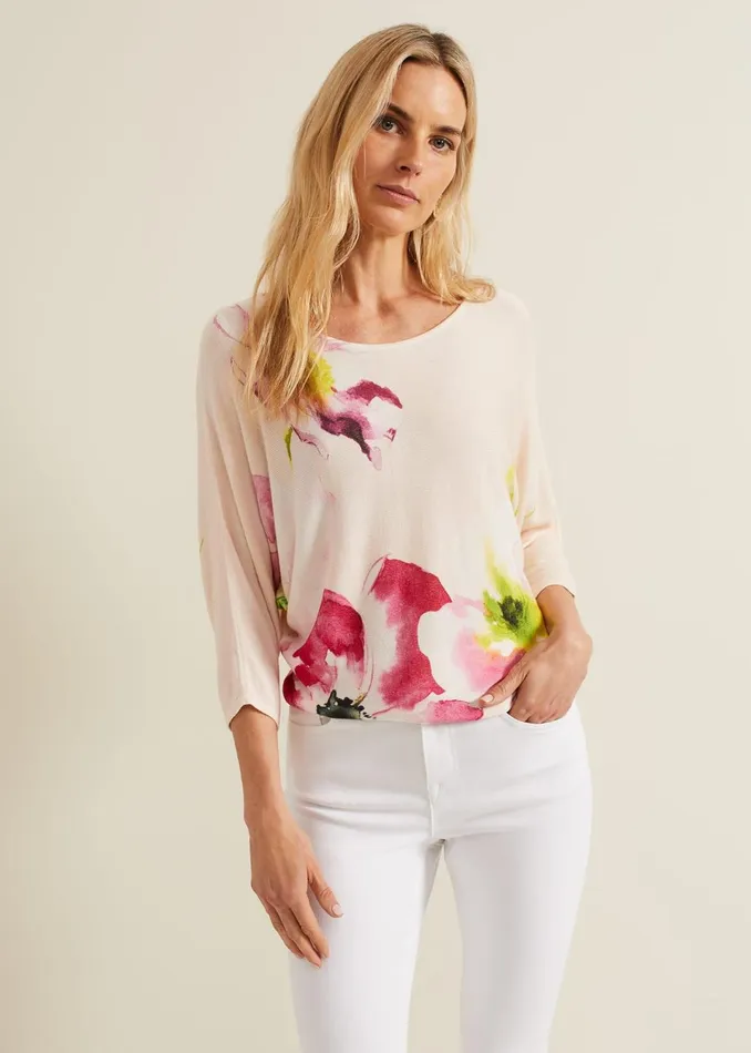 Women Phase Eight Knitwear Erika Floral Placement Jumper
