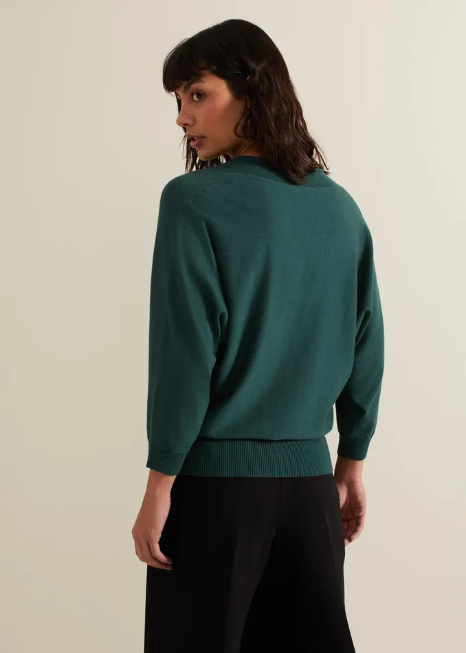Women Phase Eight Knitwear Gina V Neck Batwing Jumper
