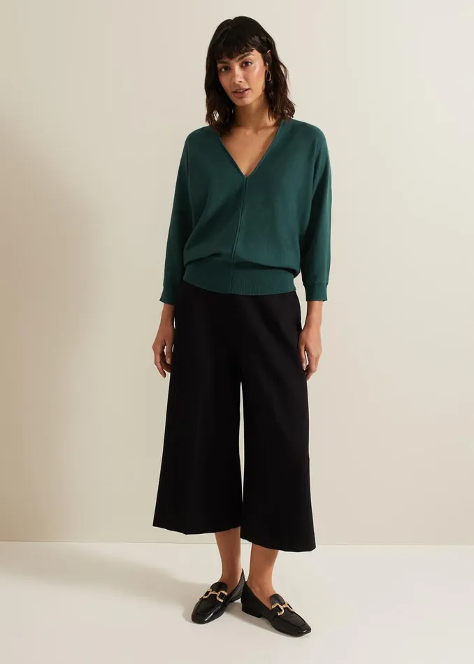 Women Phase Eight Knitwear Gina V Neck Batwing Jumper