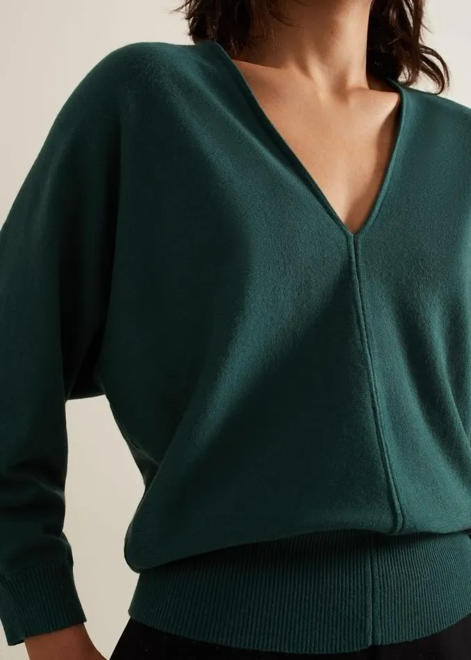Women Phase Eight Knitwear Gina V Neck Batwing Jumper