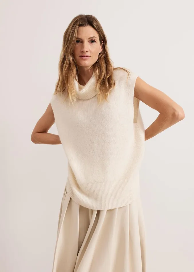 Women Phase Eight Knitwear Ginny Ivory Cowl Neck Tabard