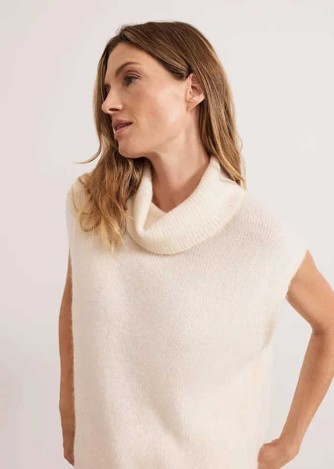 Women Phase Eight Knitwear Ginny Ivory Cowl Neck Tabard