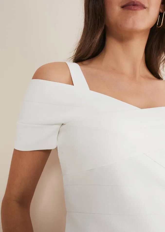 Women Phase Eight Knitwear Jasmine Bardot Knitted Bandage Top