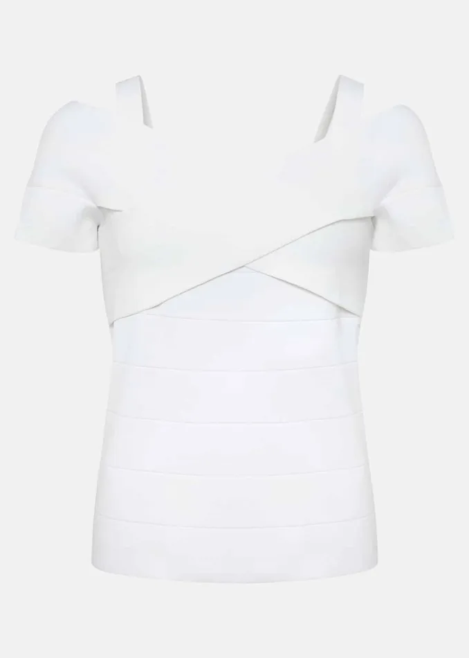 Women Phase Eight Knitwear Jasmine Bardot Knitted Bandage Top