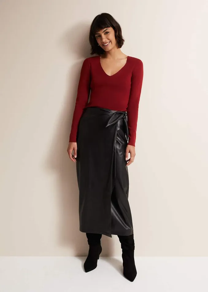 Women Phase Eight Knitwear Molla Red VNeck Top