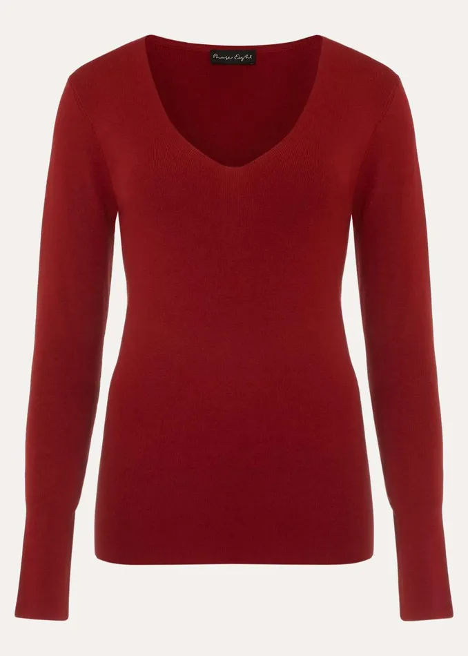 Women Phase Eight Knitwear Molla Red VNeck Top