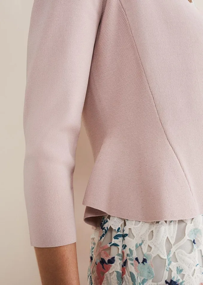 Women Phase Eight Knitwear Salma Flare Hem Knitted Jacket