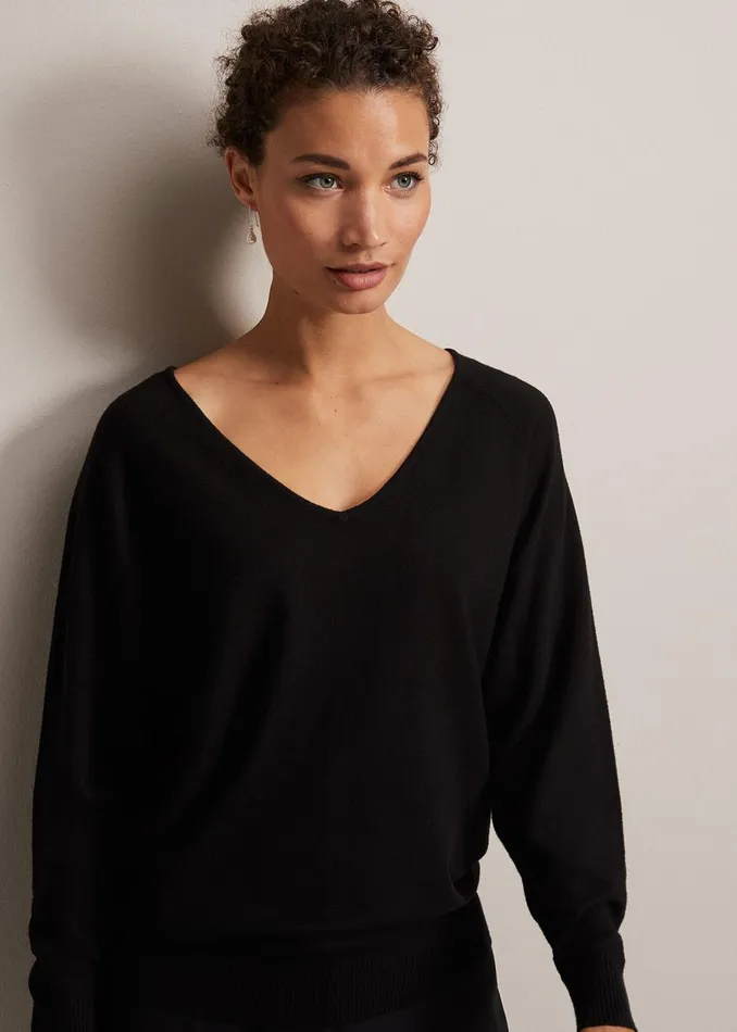 Women Phase Eight Knitwear Senita Fine Knit VNeck Jumper
