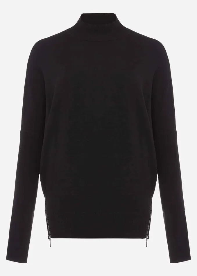Women Phase Eight Knitwear Skylar Roll Neck Zip Hem Jumper