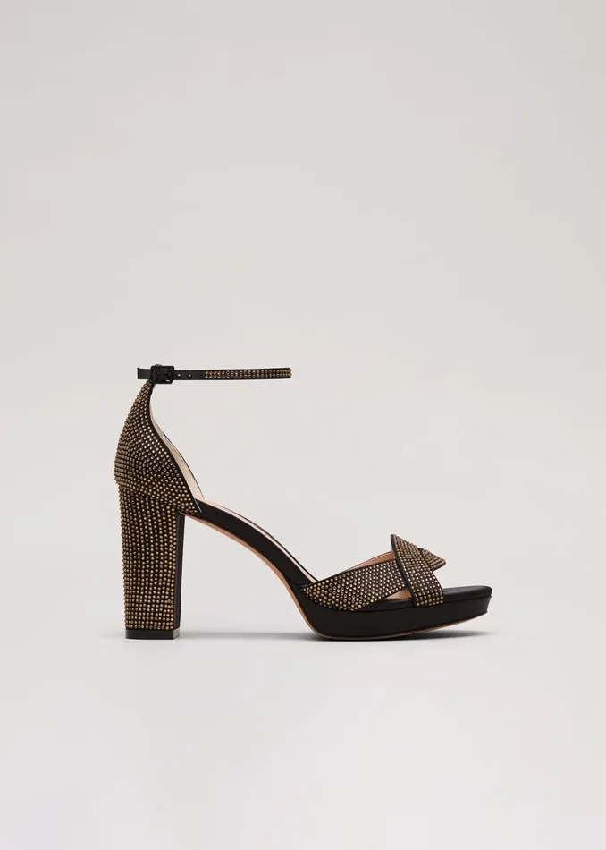 Women Phase Eight Occasion Shoes Embellished Crossover Platform Sandal