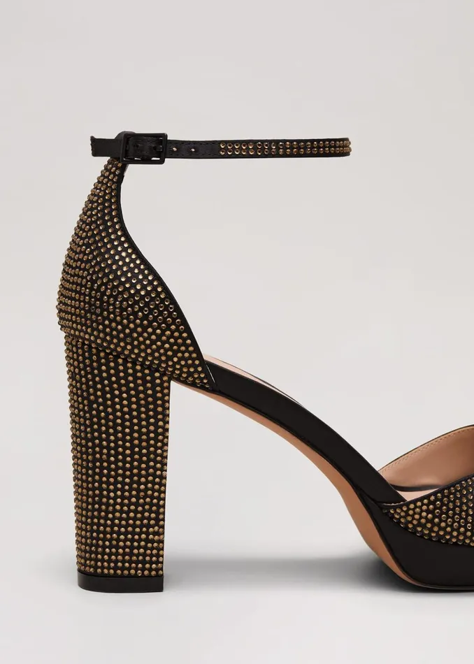 Women Phase Eight Occasion Shoes Embellished Crossover Platform Sandal