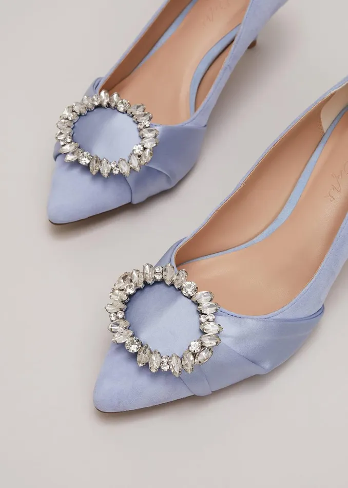 Women Phase Eight Occasion Shoes Embellished Kitten Heel Shoes