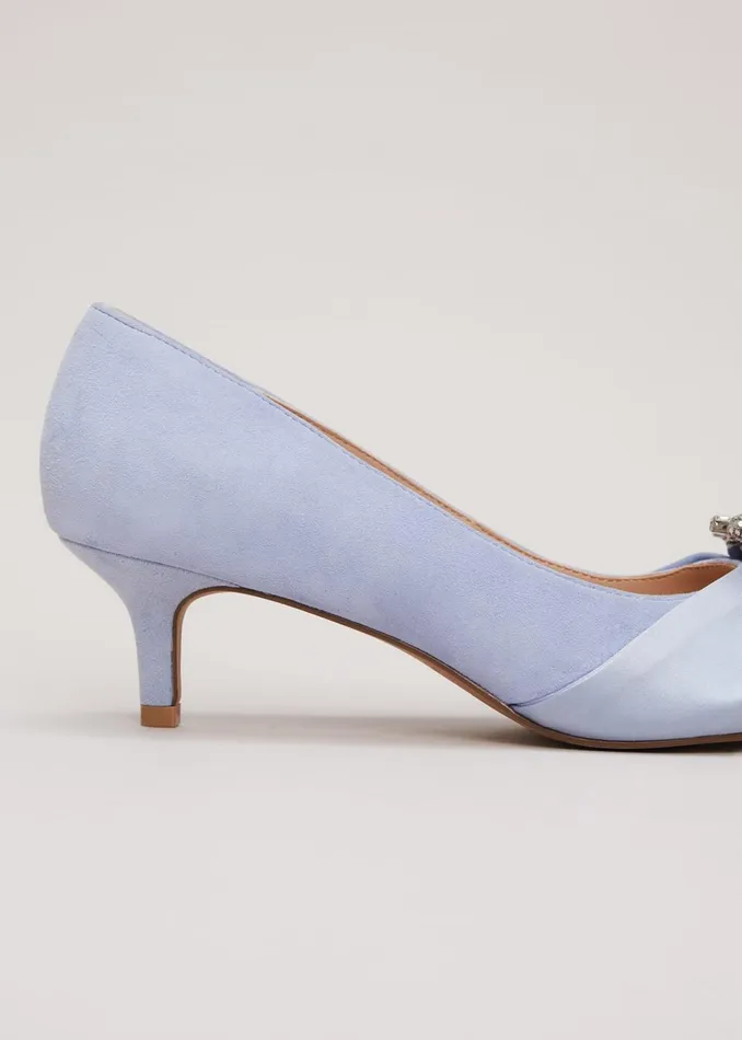 Women Phase Eight Occasion Shoes Embellished Kitten Heel Shoes