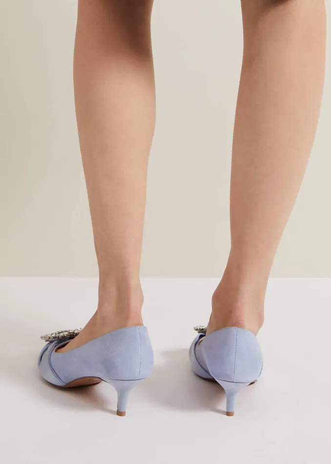 Women Phase Eight Occasion Shoes Embellished Kitten Heel Shoes