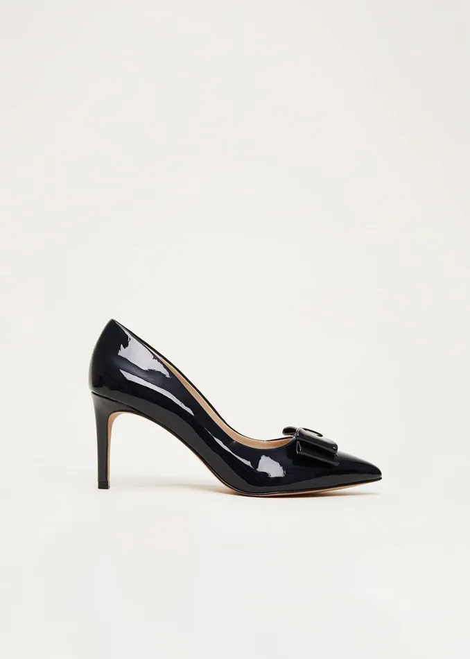 Women Phase Eight Occasion Shoes Patent Bow Court Shoe