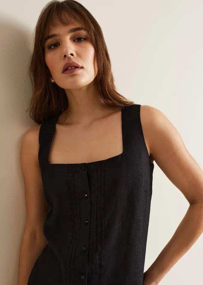 Women Phase Eight Shirts and Blouses Ashley Linen Button Shell Top
