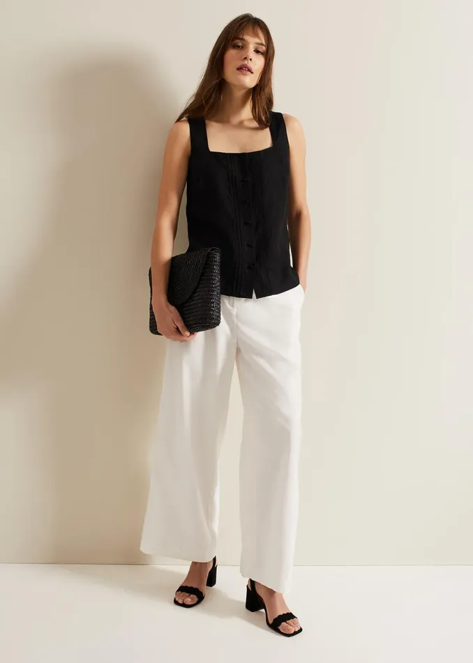 Women Phase Eight Shirts and Blouses Ashley Linen Button Shell Top