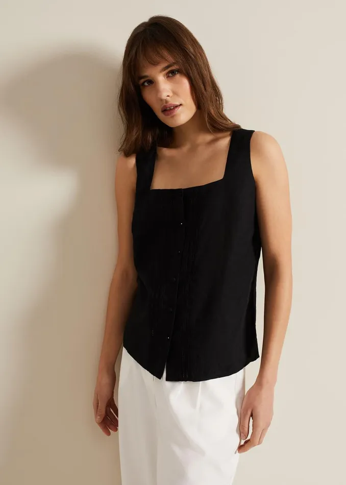 Women Phase Eight Shirts and Blouses Ashley Linen Button Shell Top