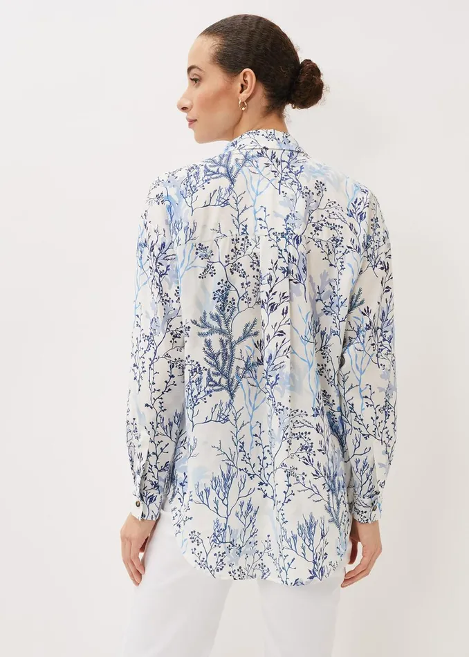 Women Phase Eight Shirts and Blouses Claire Coral Print Shirt