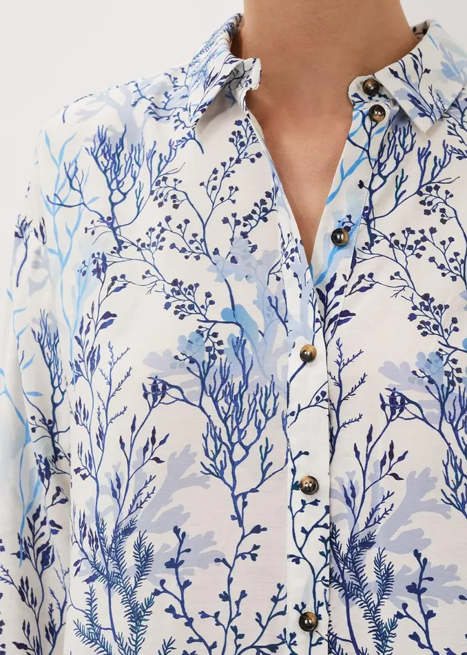Women Phase Eight Shirts and Blouses Claire Coral Print Shirt