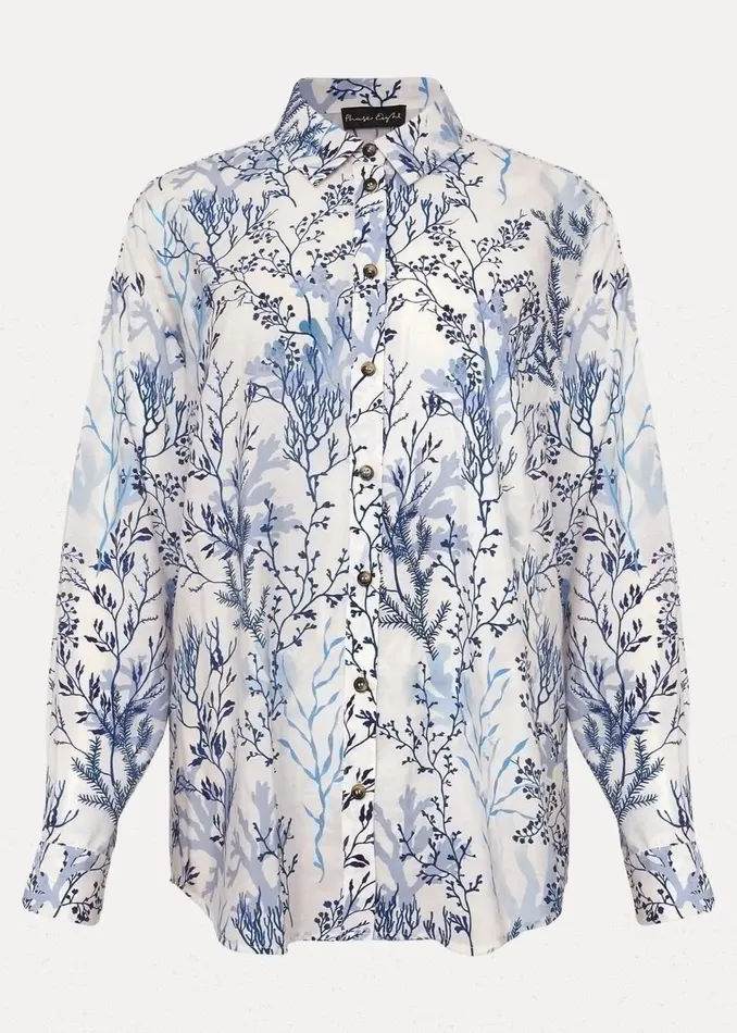 Women Phase Eight Shirts and Blouses Claire Coral Print Shirt