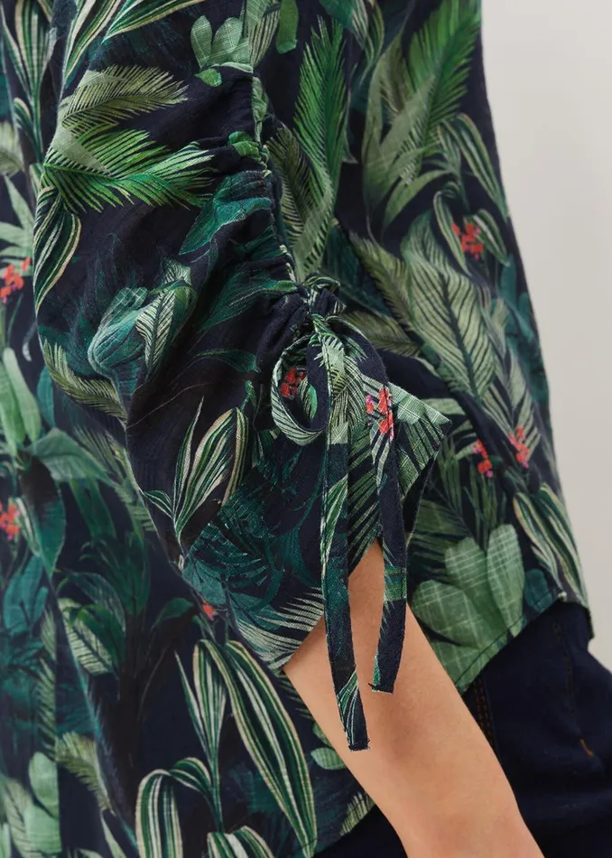 Women Phase Eight Shirts and Blouses Ellyn Cotton Tropical Print Blouse