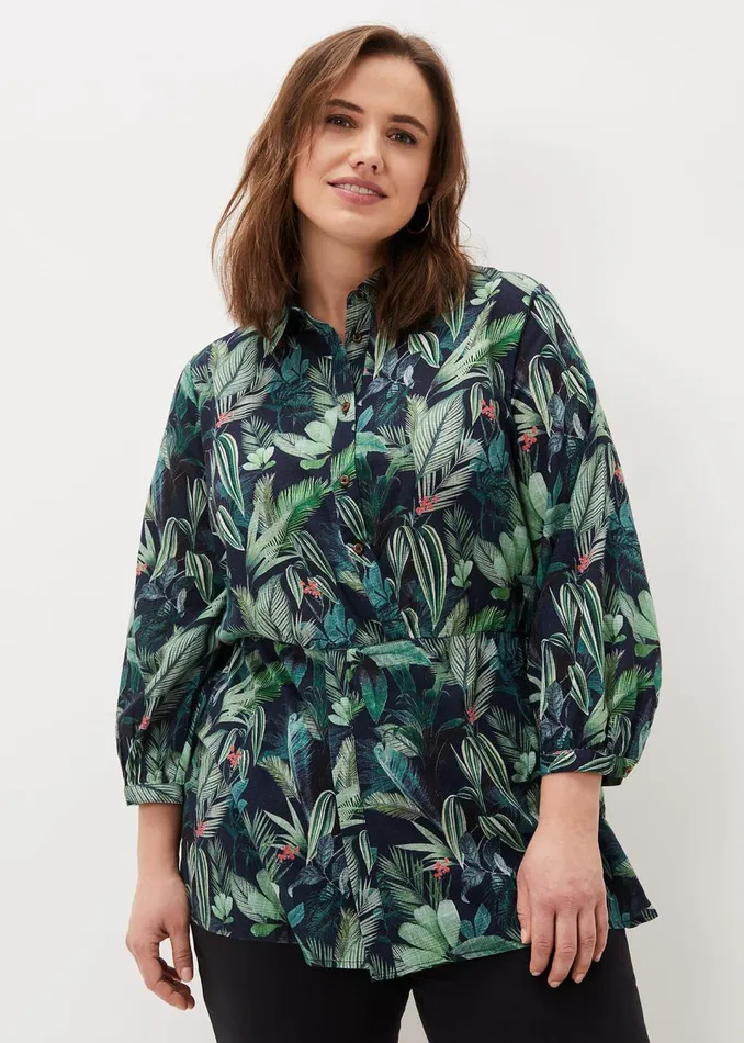 Women Phase Eight Shirts and Blouses Ellyn Cotton Tropical Print Blouse