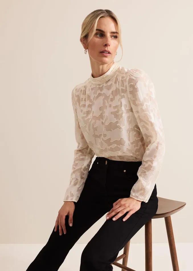 Women Phase Eight Shirts and Blouses Jacey Metallic Blouse