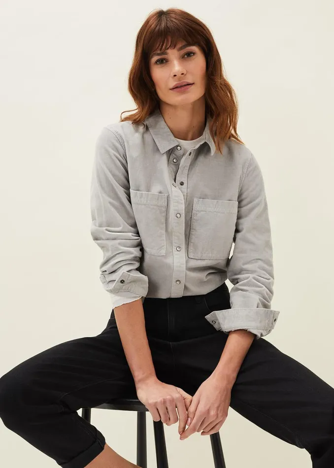 Women Phase Eight Shirts and Blouses Peggie Corduroy Oversized Shirt
