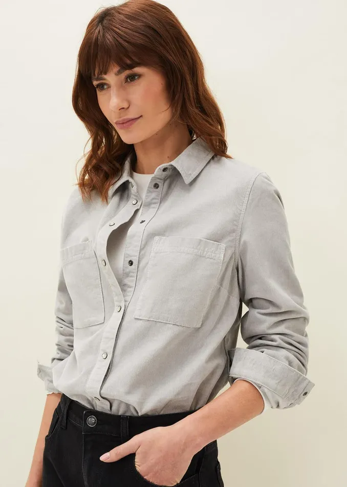 Women Phase Eight Shirts and Blouses Peggie Corduroy Oversized Shirt