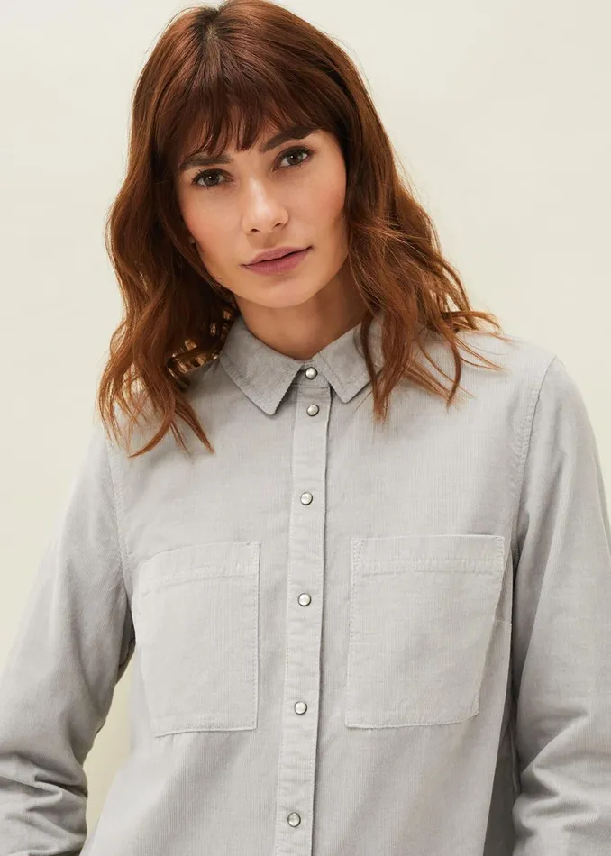Women Phase Eight Shirts and Blouses Peggie Corduroy Oversized Shirt