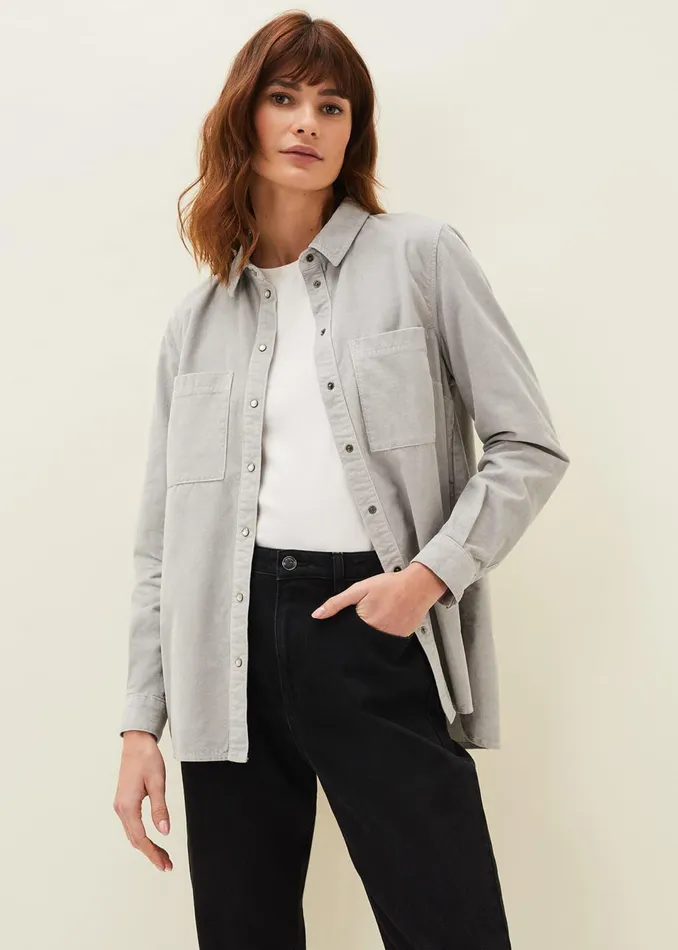 Women Phase Eight Shirts and Blouses Peggie Corduroy Oversized Shirt