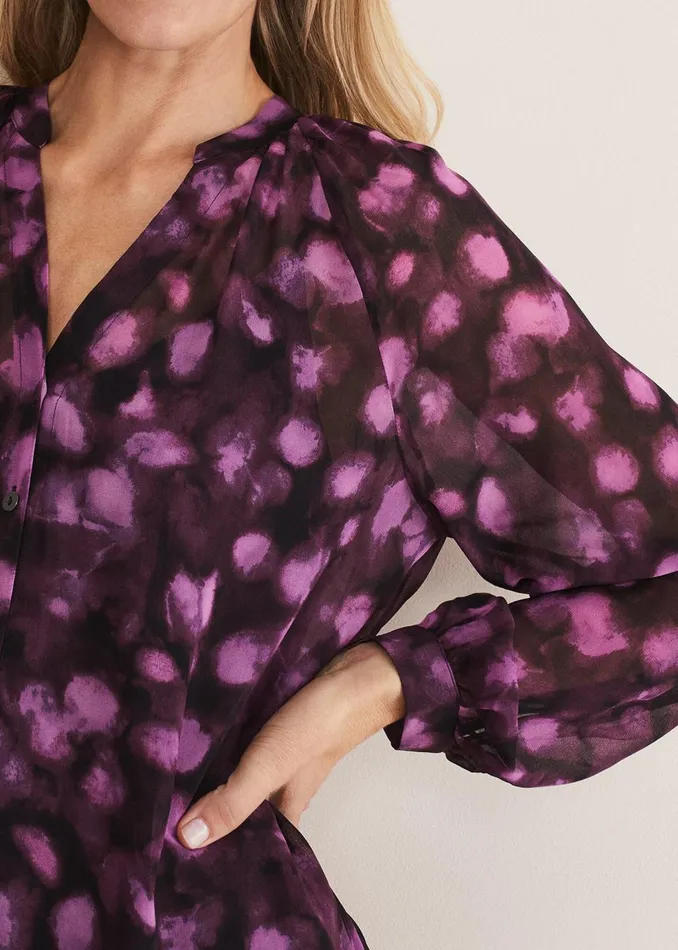 Women Phase Eight Shirts and Blouses Rhian Chiffon Tunic Blouse