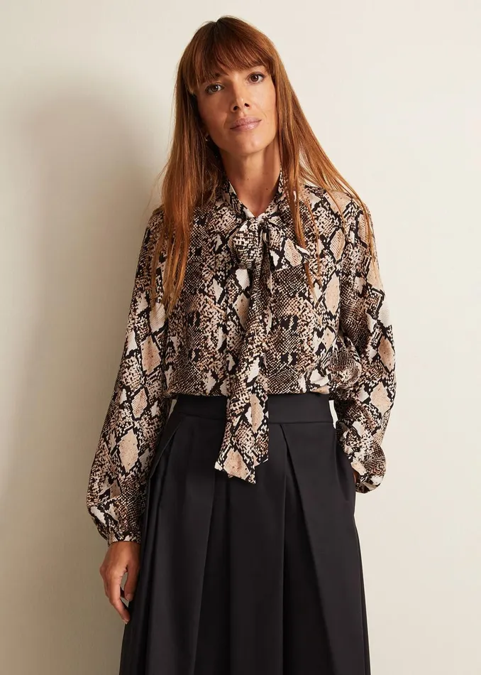 Women Phase Eight Shirts and Blouses Semira Snake Tie Blouse