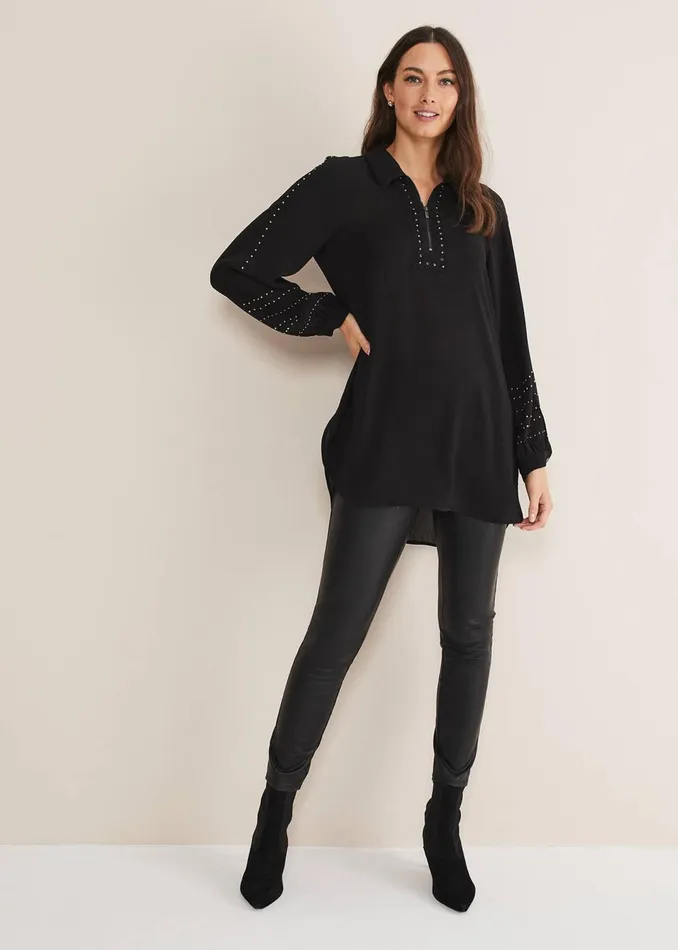 Women Phase Eight Shirts and Blouses Tullulah Heatfix Sleeve Tunic Blouse