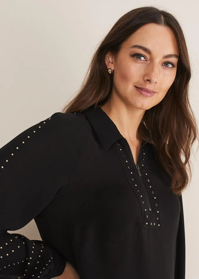 Women Phase Eight Shirts and Blouses Tullulah Heatfix Sleeve Tunic Blouse