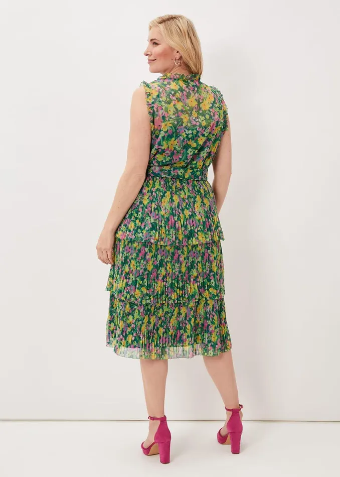 Women Phase Eight Skirts Heidi Printed Plisse CoOrd Skirt