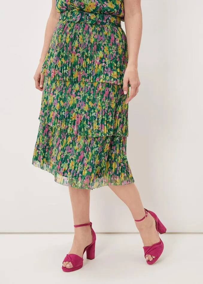 Women Phase Eight Skirts Heidi Printed Plisse CoOrd Skirt