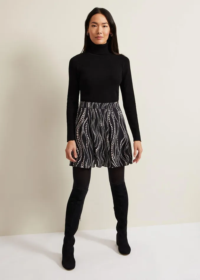 Women Phase Eight Skirts Ilaria Flippy Mini Pearl Print Skirt