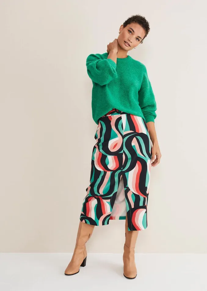 Women Phase Eight Skirts Nathalie Swirl Midi Skirt