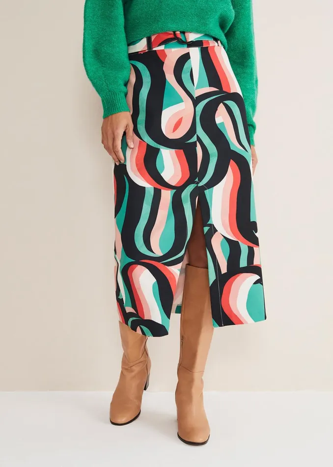 Women Phase Eight Skirts Nathalie Swirl Midi Skirt