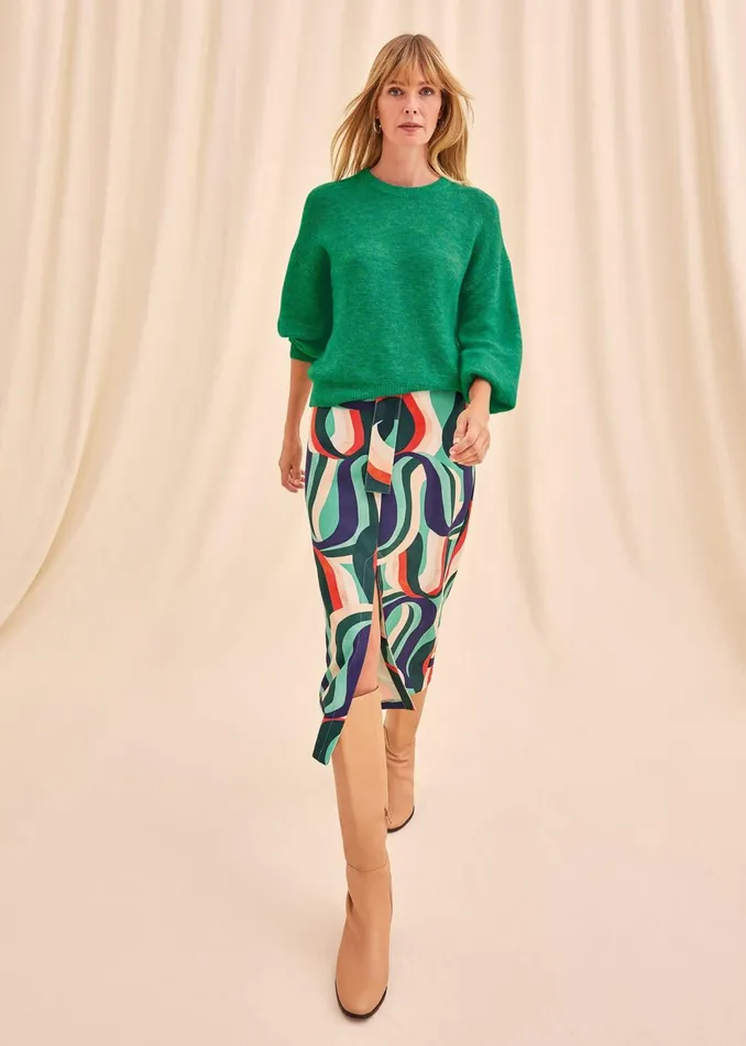 Women Phase Eight Skirts Nathalie Swirl Midi Skirt