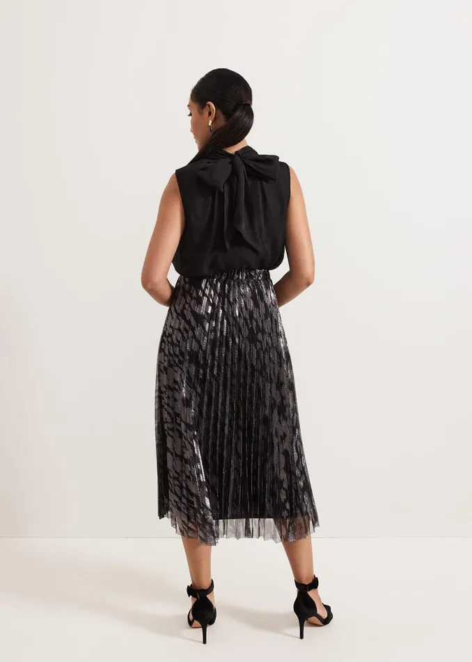 Women Phase Eight Skirts Petite Zoe Metallic Pleated Skirt