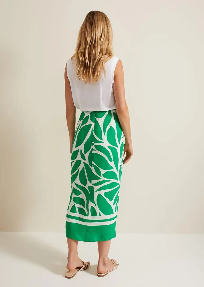 Women Phase Eight Skirts Presley Leaf Print Skirt
