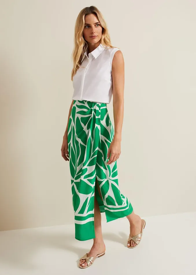 Women Phase Eight Skirts Presley Leaf Print Skirt