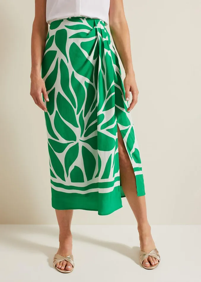 Women Phase Eight Skirts Presley Leaf Print Skirt