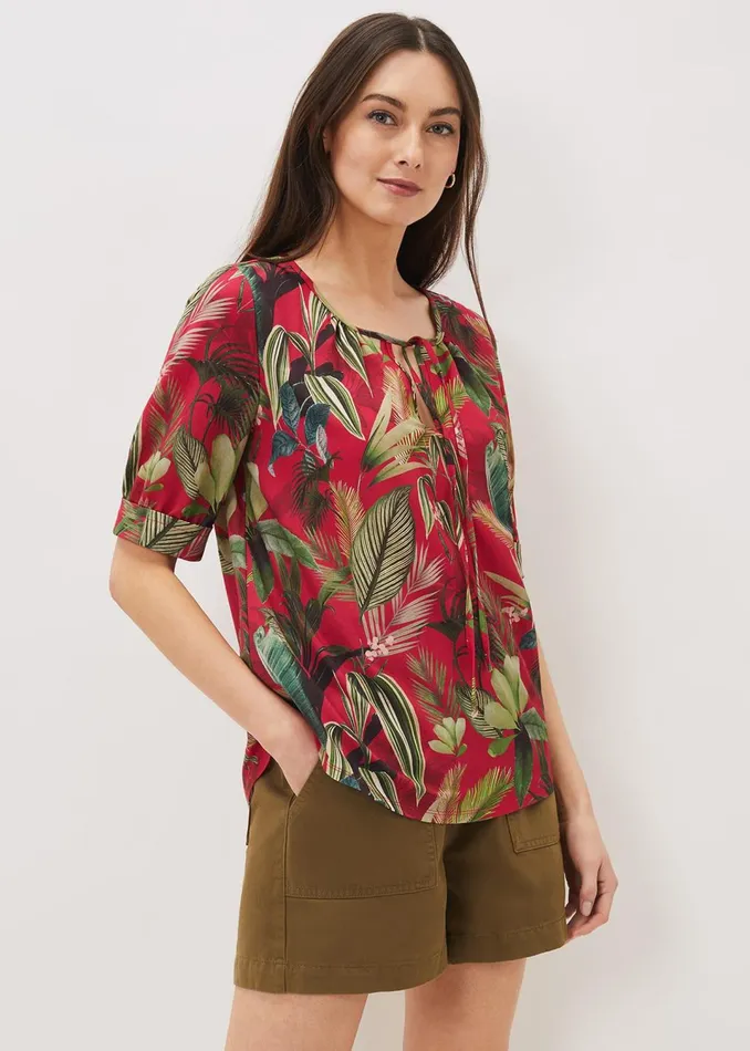 Women Phase Eight Tops and TShirts Antonia Tropical Print Top