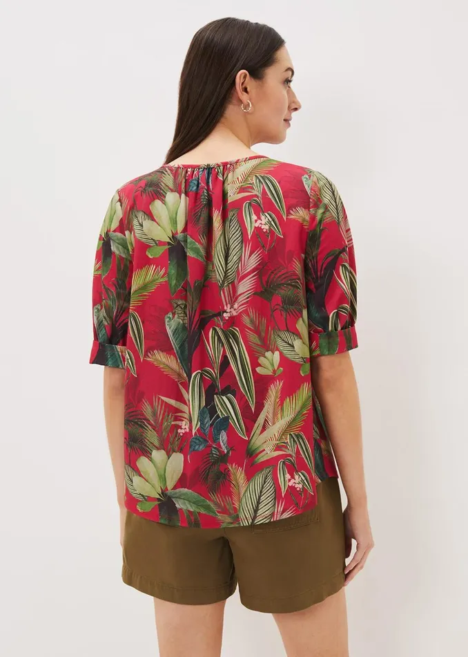 Women Phase Eight Tops and TShirts Antonia Tropical Print Top