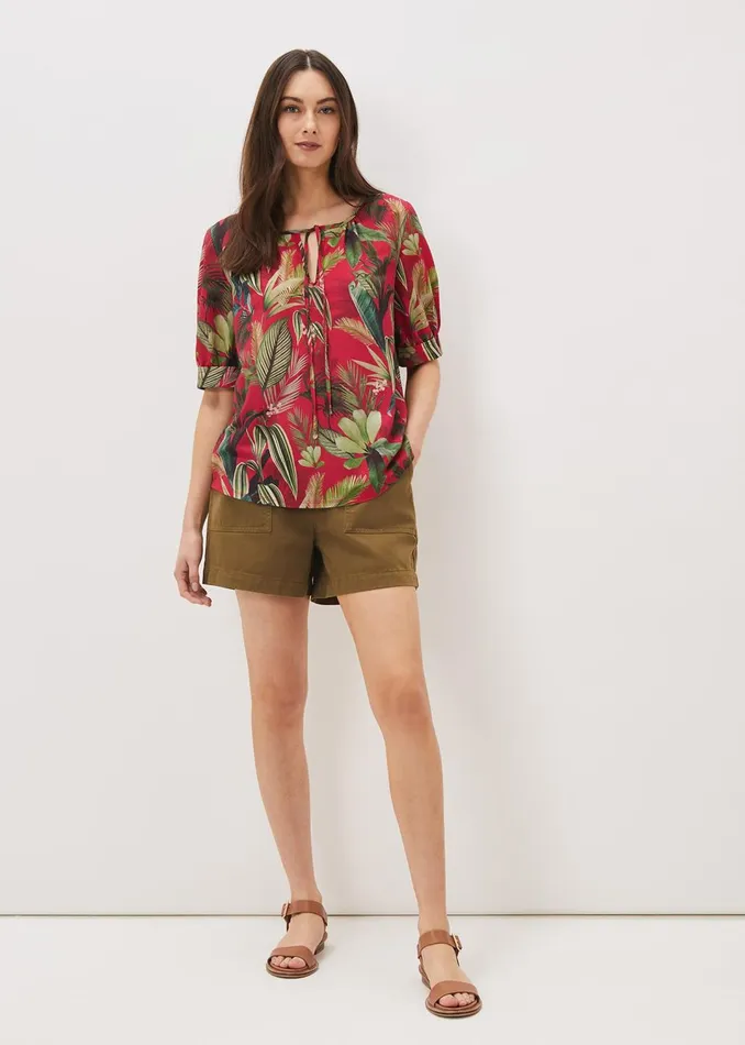 Women Phase Eight Tops and TShirts Antonia Tropical Print Top