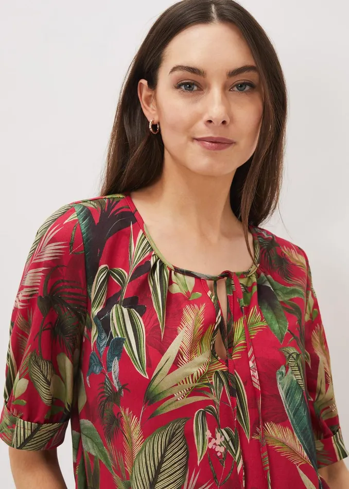 Women Phase Eight Tops and TShirts Antonia Tropical Print Top